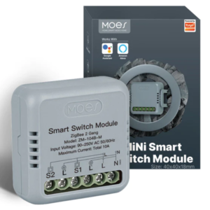 Przekaznik dopuszkowy podwójny Mini Zigbee Moes ZM-104B-M Tuya