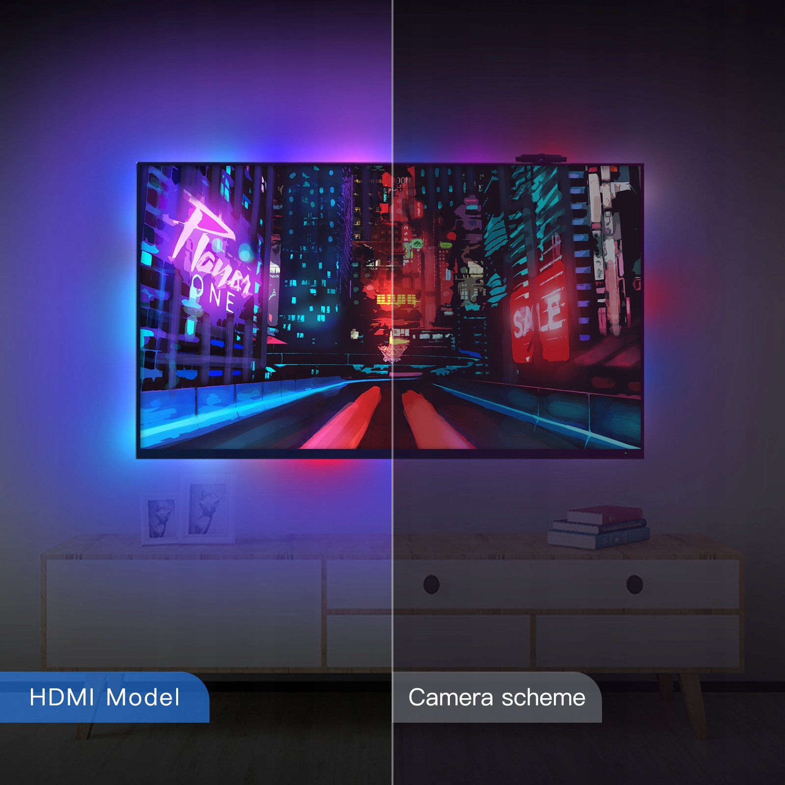 Inteligentna taśma LED do telewizora 55' MOES WLS-CL-TV55 Wi-Fi Tuya - obrazek 3