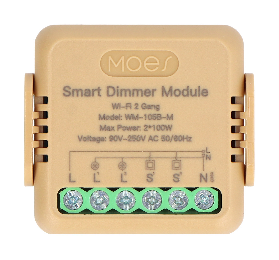 Ściemniacz Podwójny Mini Wi-Fi Moes MS-105B-M Tuya