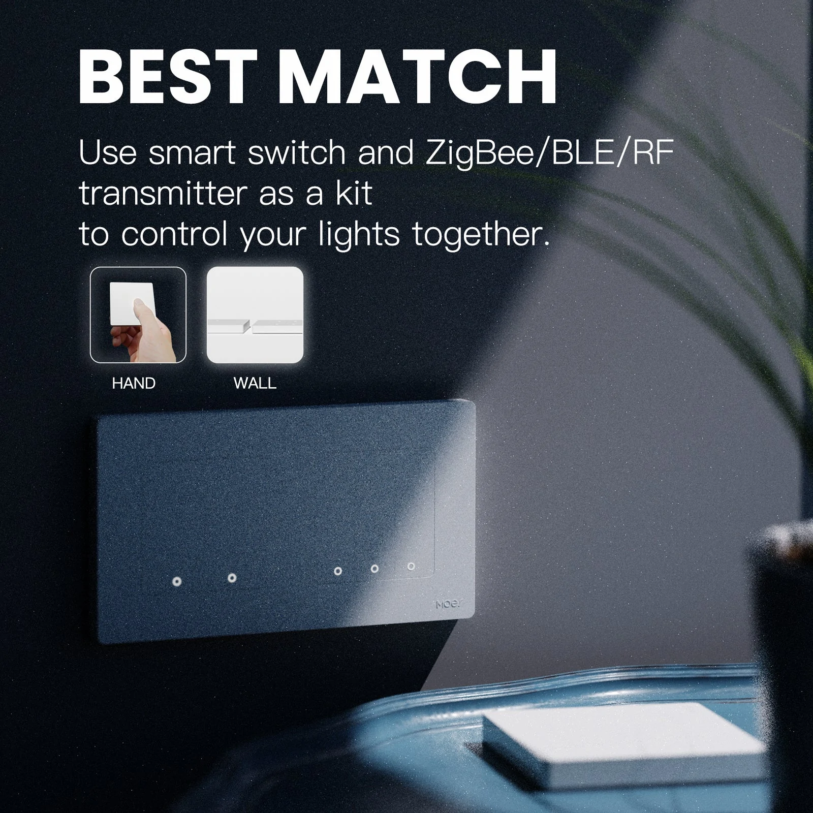 Przełącznik Star Ring Zigbee 2-Gang Biały Moes ZS-SR-EU2-WH-MS Tuya - obrazek 3
