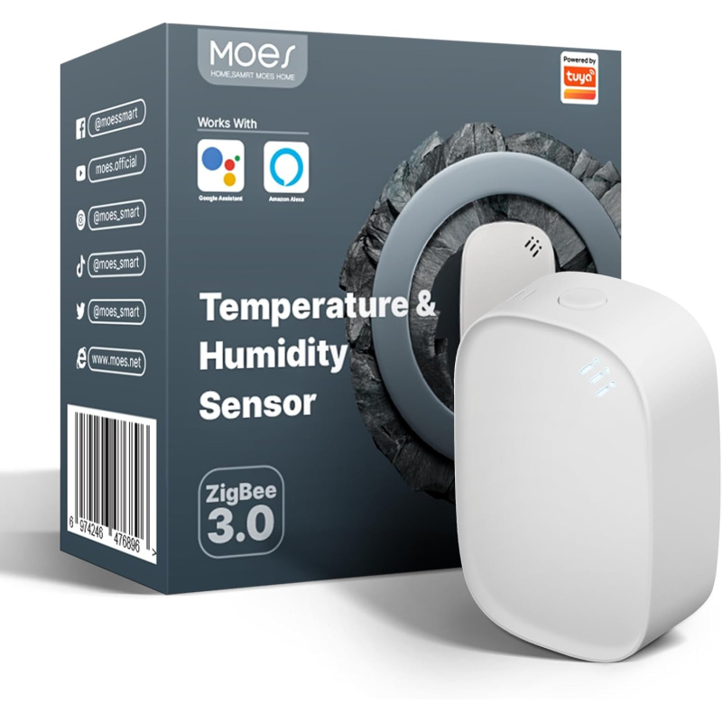 Czujnik temperatury i wilgotności Zigbee MOES ZSS-S01-TH-C-MS