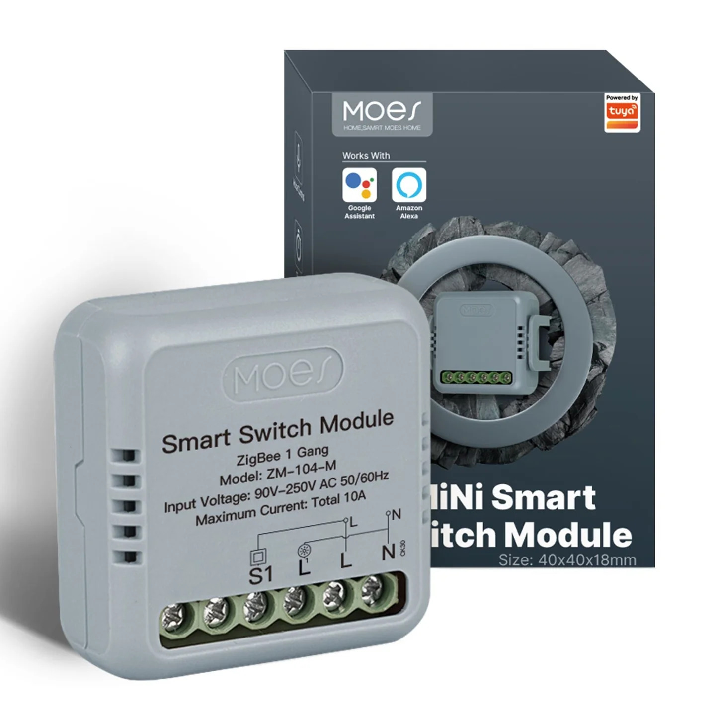 Przekaznik dopuszkowy Mini Zigbee Moes ZM-104-M Tuya