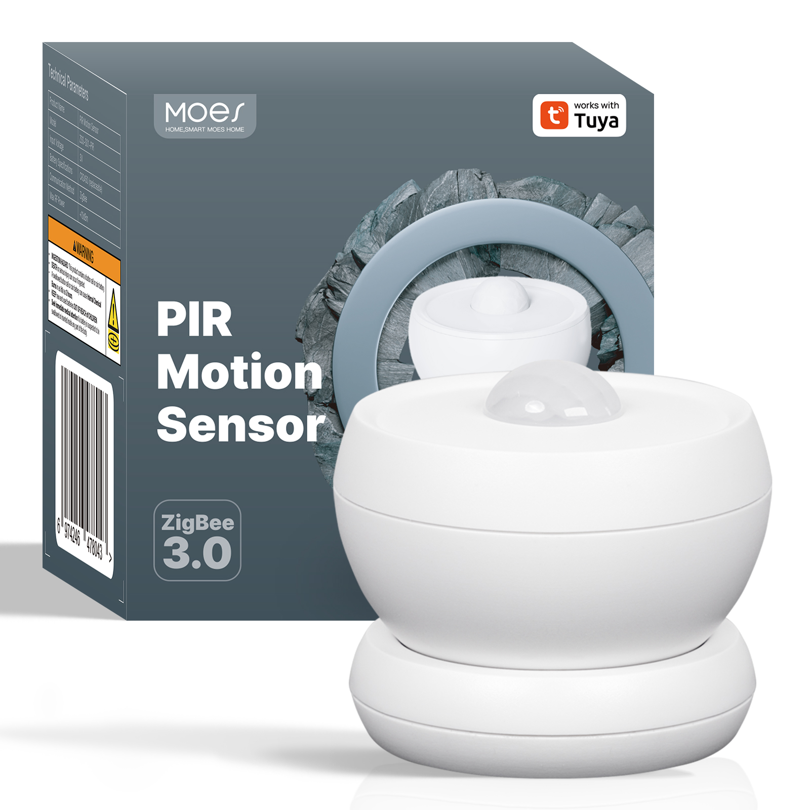 Czujnik ruchu PIR Zigbee Moes ZSS-S01-PIR-C