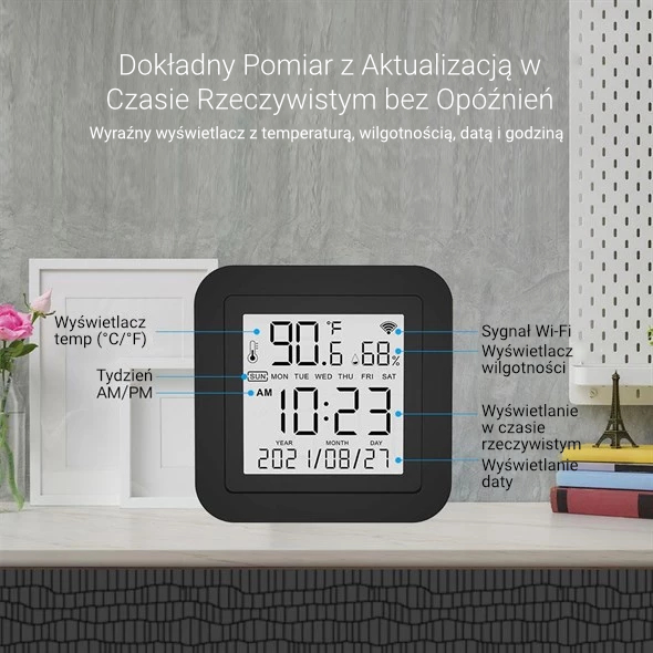 Czujnik temperatury i wilgotności uniwersalny pilot IR Wi-Fi Moes WR-TY-THR TUYA - obrazek 3