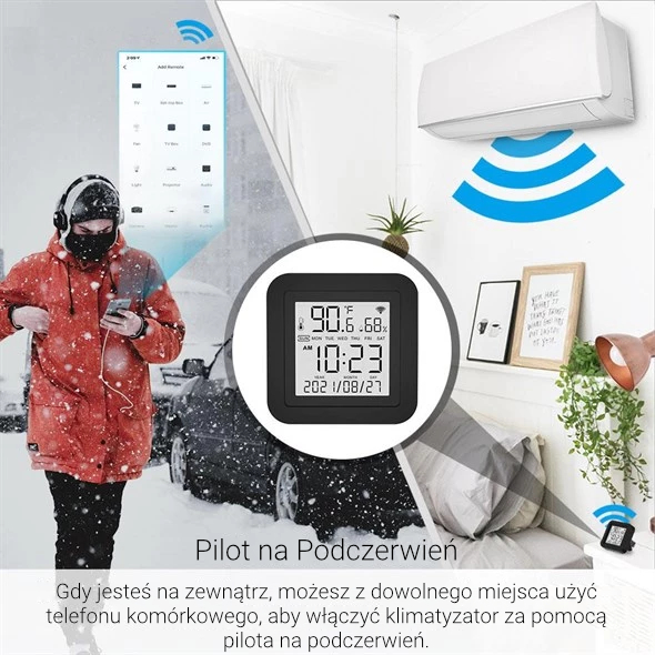 Czujnik temperatury i wilgotności uniwersalny pilot IR Wi-Fi Moes WR-TY-THR TUYA - obrazek 4