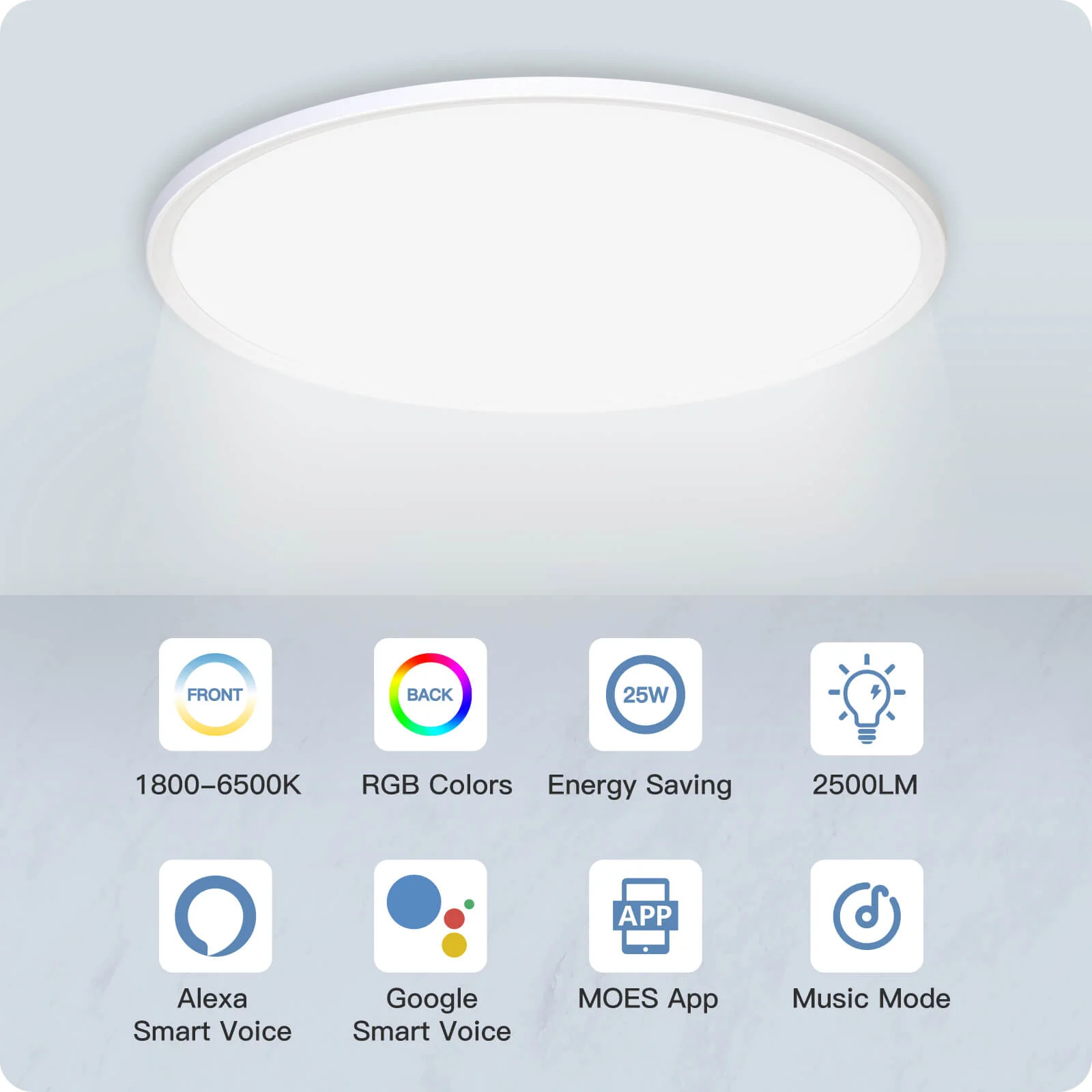 Lampa sufitowa Wi-Fi Moes WCL-TD25-RCW-Y-WHMS Tuya