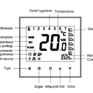 Termostat do ogrzewania podłogowego 16A biały Wi-Fi Moes BHT-2000-GBLW Tuya