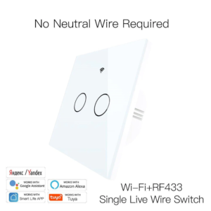 Włącznik Wi-Fi+RF 2-Gang EU Moes WRS-EU2-L-WH-MS Tuya