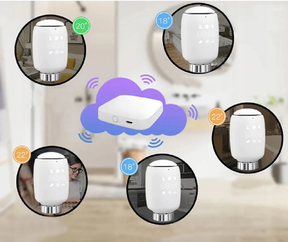 Inteligentna głowica termostatyczna Moes ZTRV-ZX-TV05 Zigbee TUYA - obrazek 3