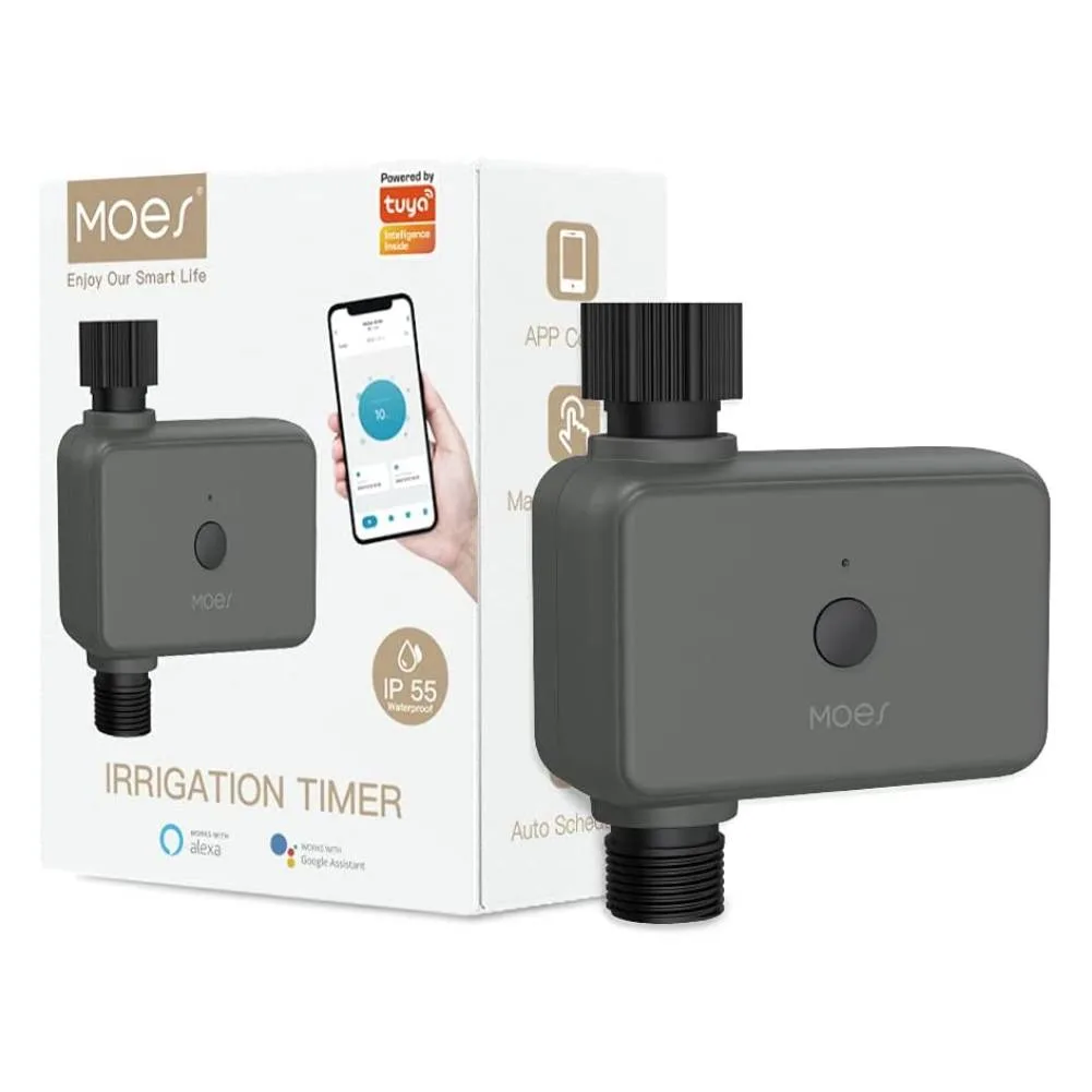 Inteligentny zawór do nawadniania ogrodu Bluetooth MOES BWV-YC-EU-GY-MS TUYA