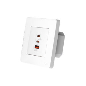 Gniazdko ścienne z ładowarką GaN MOES Star Ring 65W PD 3.0 2xUSB-C 1xUSB-A białe