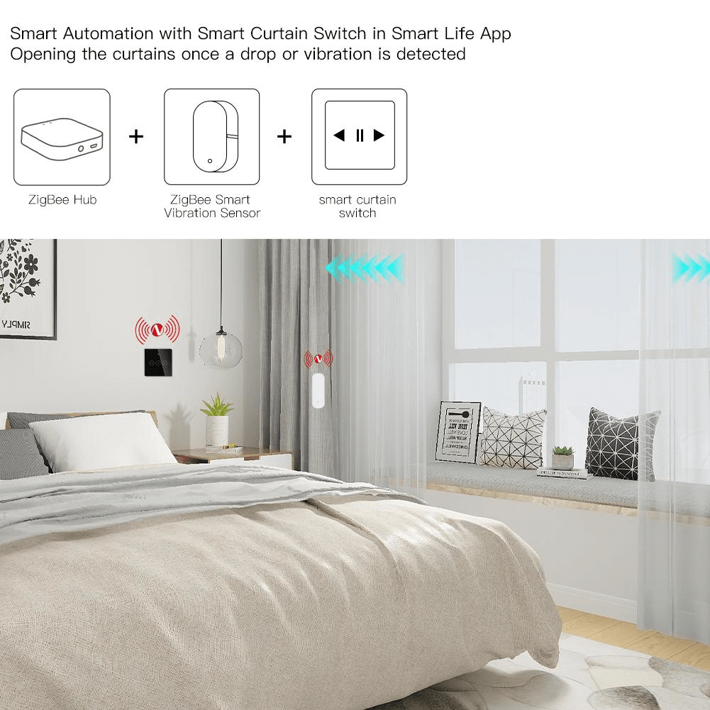 Czujnik wibracji dragnia udaru Zigbee Moes ZSS-Z-VBR TUYA - obrazek 4