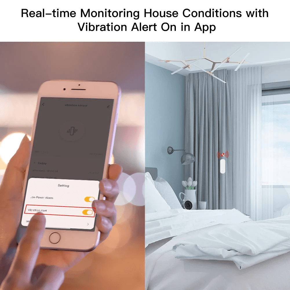 Czujnik wibracji dragnia udaru Zigbee Moes ZSS-Z-VBR TUYA - obrazek 3
